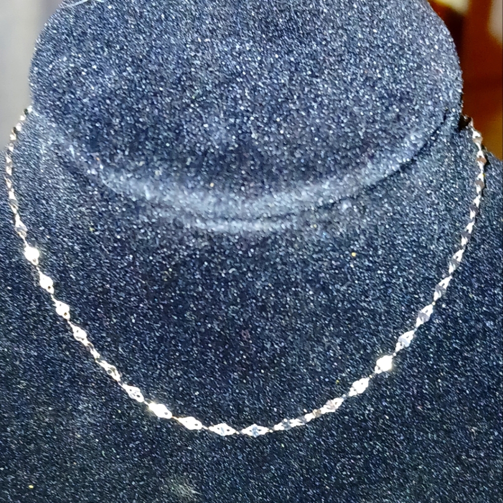 10kt Real White Gold Mirror Accent Bracelet